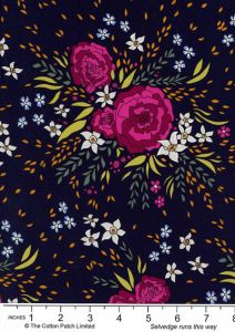 Midnight Meadows Fabric Flower Patch (per 1/4 metre) | 