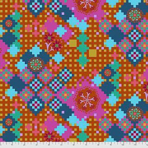 Love Always AM fabric: Postage Due Amber (per 1/4 metre) | 