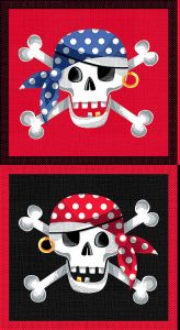 Pirates fabric: Skull & Crossbones Panel | 