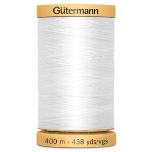 Gutermann Natural Cotton 50 Weight Thread 400m 5709 White | 