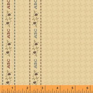 Pauline: Alphabet Double Edged Border Cream (per 1/4 metre) | 