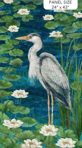 Tranquil Waters fabrics: Heron Panel 24" | 