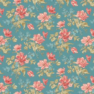 Lighthouse Blue fabric: Front Porch Bouquet, Summer Breeze | 