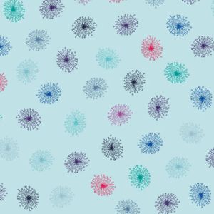 Roadside Flowers: Dandelions on Aqua (per 1/4 metre) | 