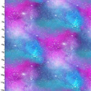 Starlight Fabric: Cosmic Sky Blue/Lilac (per 1/4 metre) | 