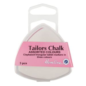 Hemline Tailors Chalk: Assorted Colours: Triangle: Pack of 3 | 