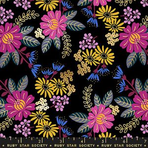 Ruby Star Society Reign fabric: Eminence Black (per 1/4 metre) | 