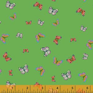 Posy Fabric: Butterfly Green (per 1/4 metre) | 