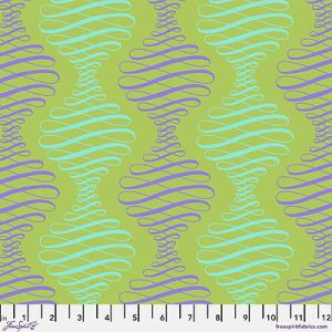 Parisville Tula Pink Deja Vu fabric: Spencer Stripe Pistachio (per 1/4 metre) | 