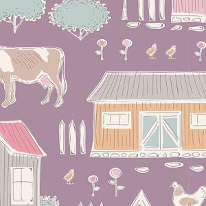 Tilda Tiny Farm Fabric: Tiny Farm Mauve (per 1/4 metre) | 