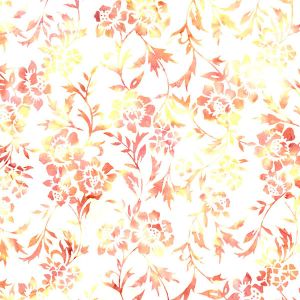 Bali Handpaints fabric: Floral, Creamsicle | 