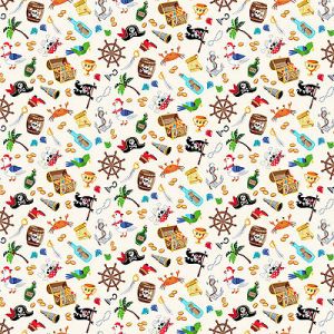 Pirates fabric: Icons Cream (per 1/4 metre) | 