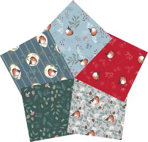 Little Red Robin fabric: Fat Quarter Bundle | 