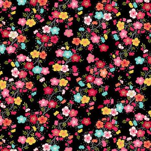 Hikari fabric: Blossom Black (per 1/4 metre) | 