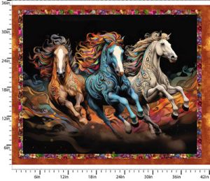 Drinkers of the Wind Fabric: Galloping Beauties 36" Panel | 