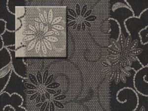 Double Weave Jacquard: Woven Florals Grey (per 1/4 metre) | 