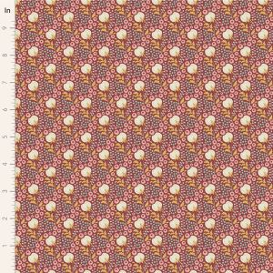 Tilda Sanctuary fabric: Rhubarb and Caramel, Cotton Field Maroon | 