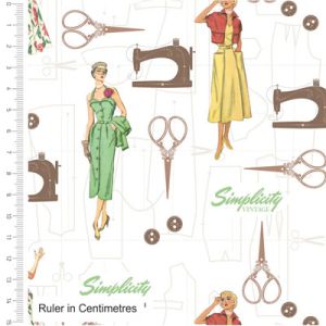 Simplicity Vintage Sewing fabric: Vintage Pattern (per 1/4 metre) | 