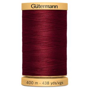 Gutermann Natural Cotton 50 Weight Thread 400m 2433 Crimson | 