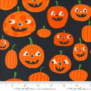 Halloween fabric: Pumpkins Black Cat (per 1/4 metre) | 