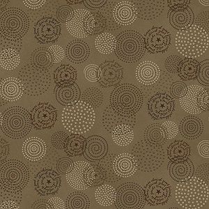 One S1ster Fabrics: Circles Olive (per 1/4 metre) | 