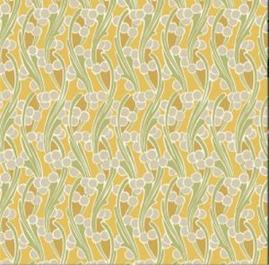 Fleur Nouveau fabric: Seaweed Yellow (per 1/4 metre) | 