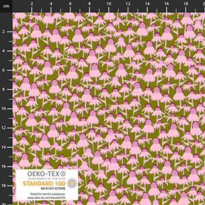 Flowers on My Mind Fabric: Cone Flowers, Dark Green | 