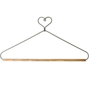 Wire Hanger  12' Heart hanger with stained dowel | 