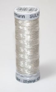 Gutermann Sulky Metallic Thread: Silver 7001 | 