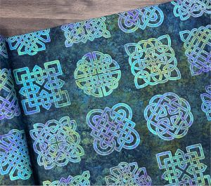 Celtic Roots fabric: Celtic Knots Green 60cm panel | 