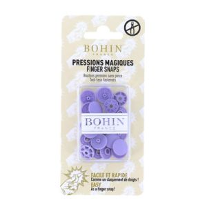 Bohin Finger Snap Buttons 13mm (1/2') Mauve Pack of 8 | 