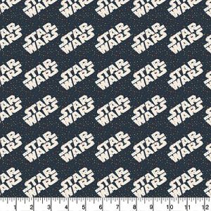 Star Wars Fabric: Star Wars Logo & Dots Black (per 1/4 metre) | 