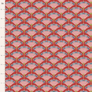 Tilda Pie in the Sky fabric: Tasselflower Red (per 1/4 metre) | 