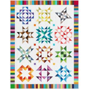 Kona Solids 2025 Block of the Month White Background and Patterns - Pre-Order | 