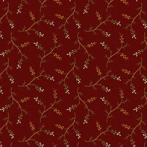 Hello Fall Fabric: Sprigs Red (per 1/4 metre) | 