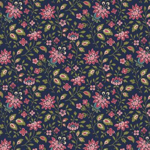 Midnight Meadow fabric: Floral Spray, Navy | 