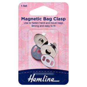 Hemline Magnetic Bag Clasp Silver | 