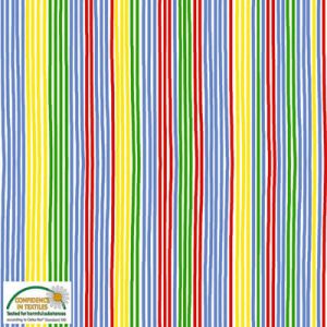 Bobbi's Picnic Fabric: Bright Stripe Multi (per 1/4 metre) | 