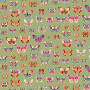 Luxe fabric: Butterflies Green (per 1/4 metre) | 