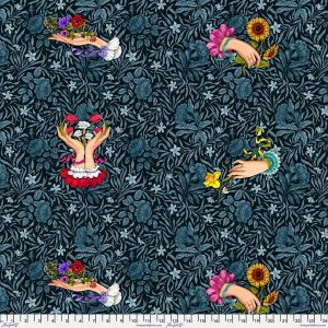 Language of Flowers Fabric: Say It With Flowers Noir (per 1/4 metre) | 