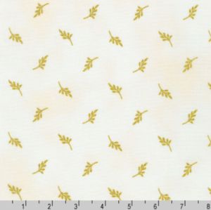 Jaikumari Fabric: Leaves Cream (per 1/4 metre) | 