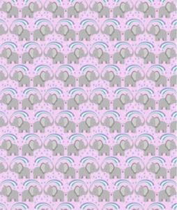 Over The Rainbow fabric: Rainbow Elephants Light Lilac Lewis and Irene | 