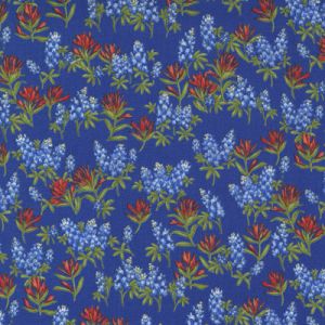 Wildflowers fabric: Bluebonnets Floral Blue (per 1/4 metre) | 