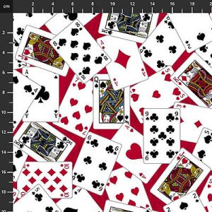 Conversationals Fabric: Playing Cards, Red | 