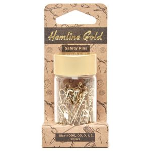 Hemline Gold Assorted Safety Pins Gold | 