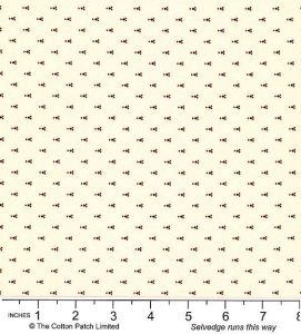 Nellie's Shirtings Fabric: Diamond Ditzy Brown on Cream (per 1/4 metre) | 