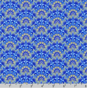 Jaikumari Fabric: Clamshells Aquamarine (per 1/4 metre) | 