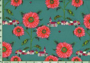 Free Spirit Designers Fabric: Sunny Village Sea (per 1/4 metre) | 