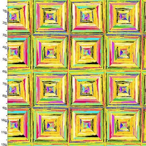 Dogs in the City fabric: Bright Squares Yellow (per 1/4 metre) | 