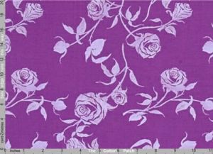 Free Spirit Designer Florals: Rose Silhouette Purple (per 1/4 metre) | 